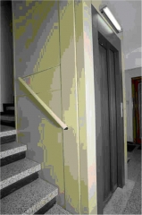 Ascensor por hueco escalera pintado puertas semiautomticas