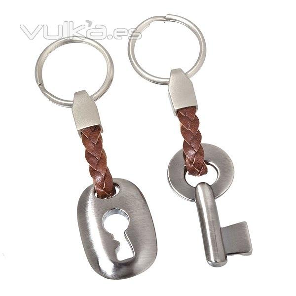 Gifts. Llavero doble llave y cerradura piel en lallimona.com