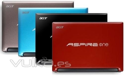 Acer Aspire One en varios colores (N455, 250Gb, 1Gb, 6 celdas) en www.consumiblesa3f.com