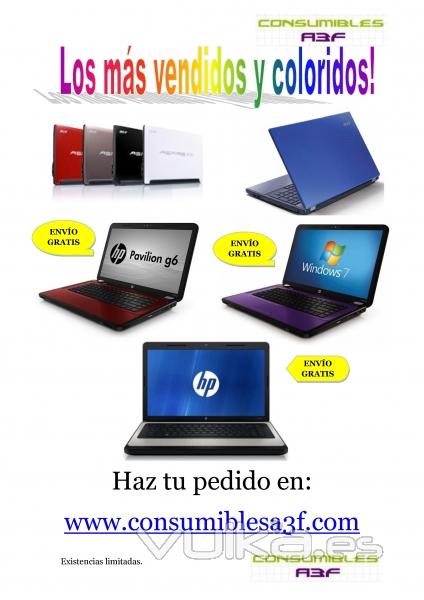 Los porttiles y netbooks ms vendidos y coloridos de Consumibles A3F, www.consumiblesa3f.com