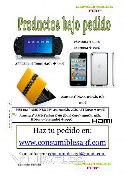 Algunos productos bajo pedido en Consumibles A3F, www.consumiblesa3f.com