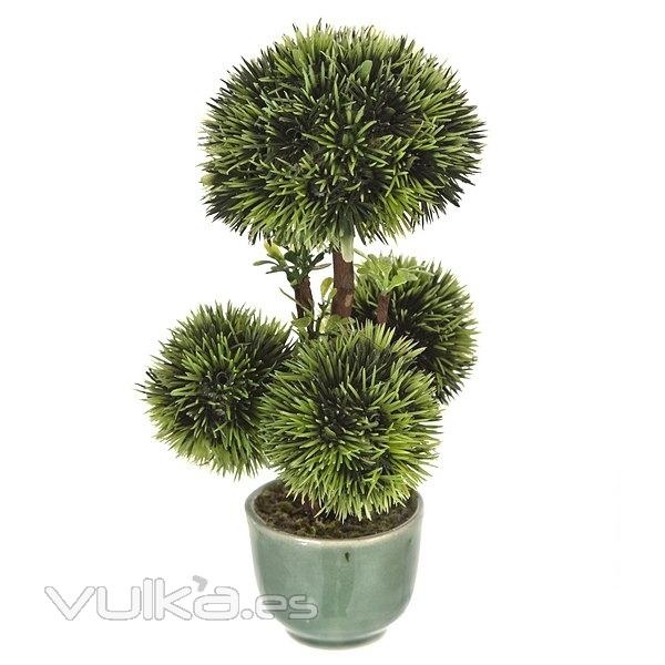 Plantas artificiales. Bonsai artificial topiary 4 bolas 18 en lallimona.com