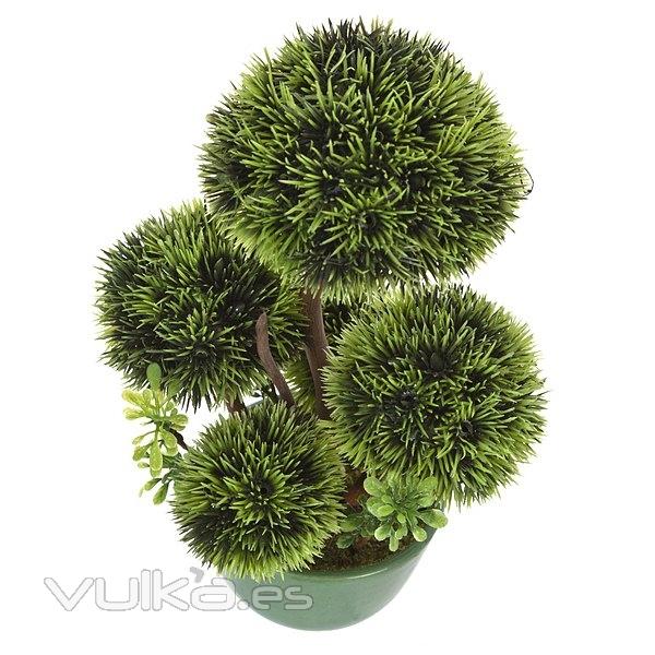 Plantas artificiales. Bonsai artificial topiary 5 bolas 20 en lallimona.com (2)