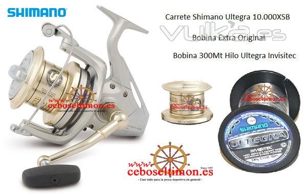www.ceboseltimon.es - Promocion Carrete Shimano Ultegra XSB 10.000 + Bobina Extra + Invisitec 300Mt