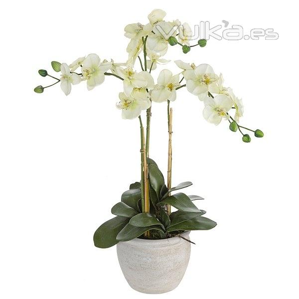 Plantas artificiales. Planta orquidea artificial crema 75 en lallimona.com