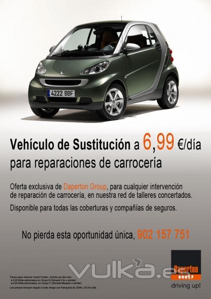 Oferta exclusiva de Vehiculo de Sustitucion para reparaciones de carroceria