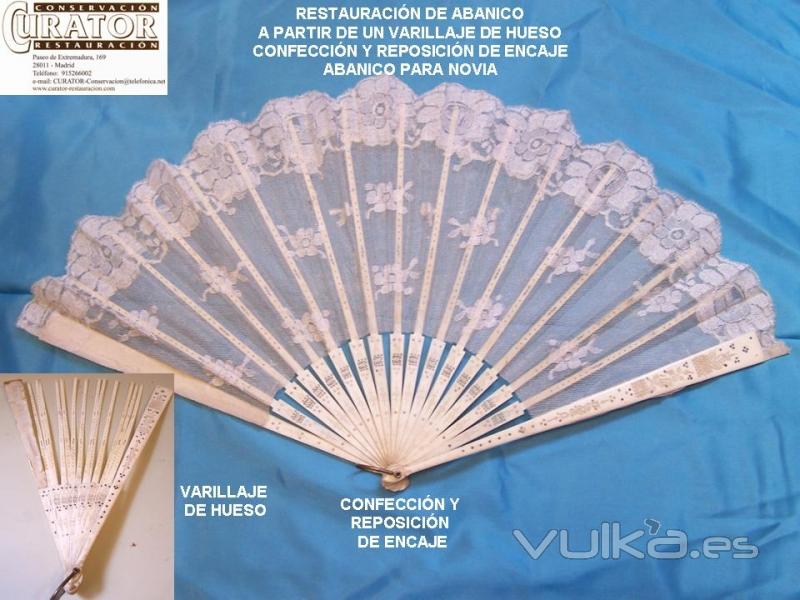 Restauracin de abanico. Confeccin y reposicin de encaje sobre un varillaje de hueso antiguo