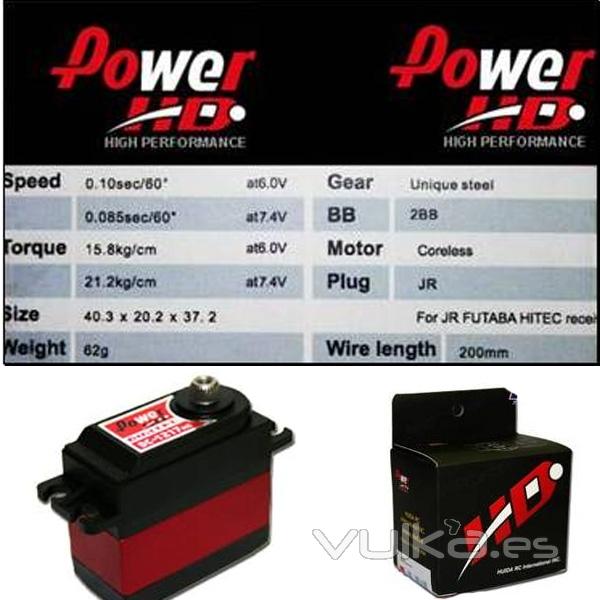 Servo digital Power HD DC1217MG con motor Coreless