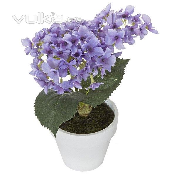 Plantas artificiales con flores. Planta hortensia artificial lila 21 en lallimona.com
