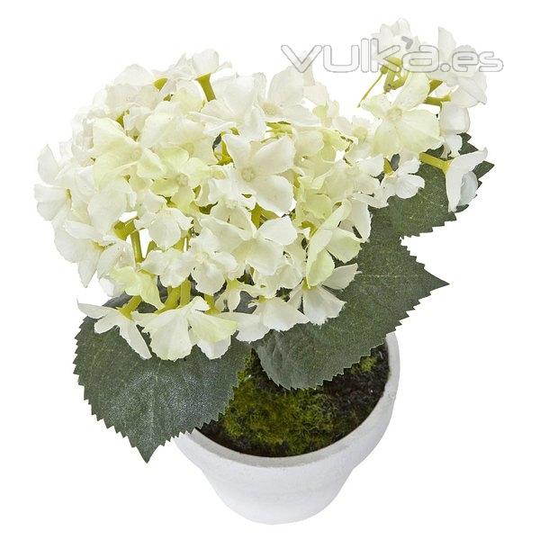 Plantas artificiales con flores. Planta hortensia artificial blanca 21 en lallimona.com (1)