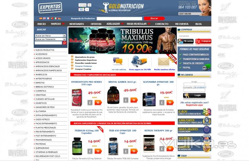 Tienda online nutricion deportiva Gold Nutricion