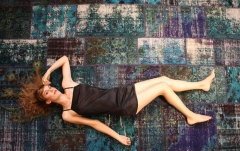 Alfombra vintage azul