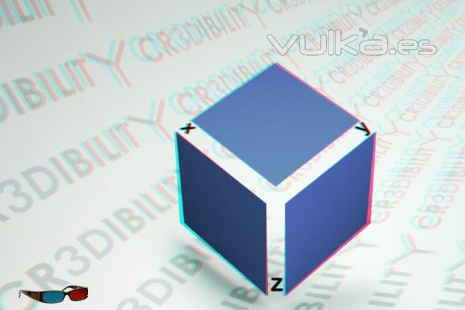 Render estereoscpico logo Credibility 3d