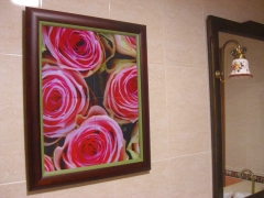 Cuadro de cermica imagen de rosas enmarcado