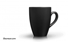 Imagen taza negra en cermica, de 25x40 cm. ideal para decorar cocinas.
