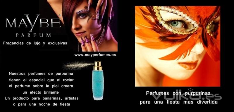 Perfumes con purpurinas