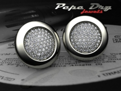 Pendientes oro blanco con diamantes engastados en pave