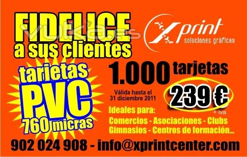 1000 Tarjetas Plasticas De PVC Baratas Color 2 Caras 239 Euros www.Xprintcenter.Com 