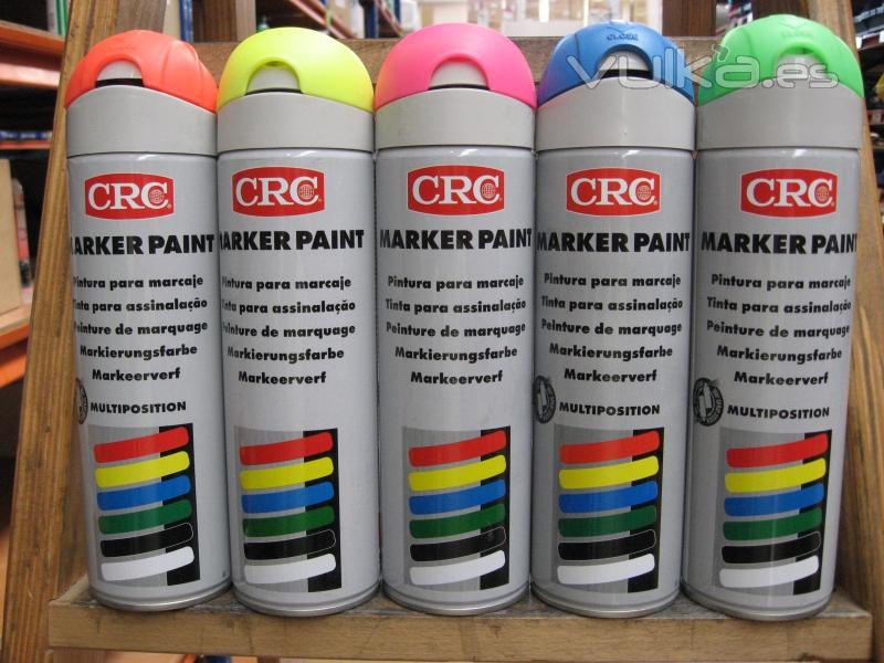 Botes de pintura de marcaje fluorescente CRC.