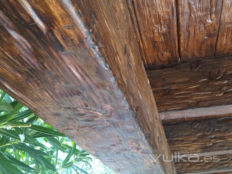 Pergolas de hormigon imitacion madera en Alicante