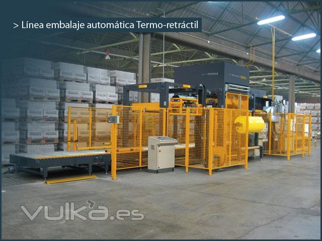 Linea de embalaje automatica termo-retractil