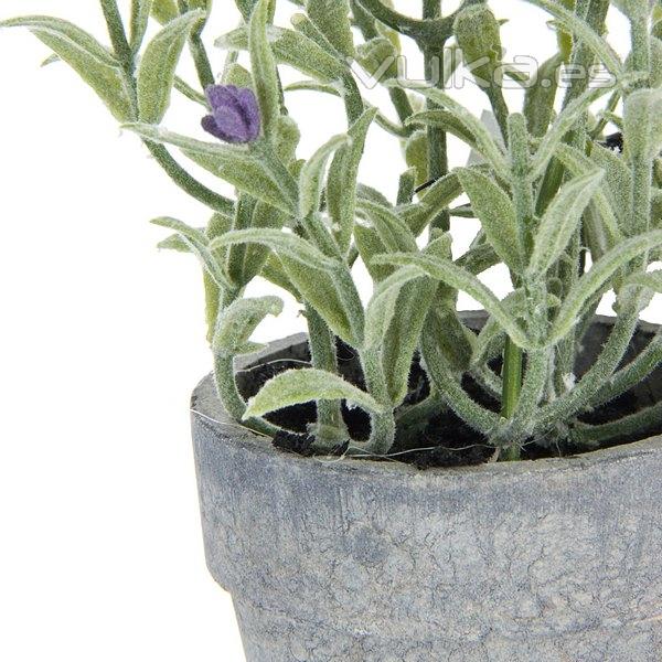 Plantas artificiales con flores. Planta lavanda artificial con maceta bicolor 26 en lallimona.com 1