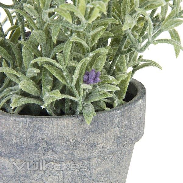 Plantas artificiales con flores. Planta lavanda artificial con maceta bicolor 31 en lallimona.com 1