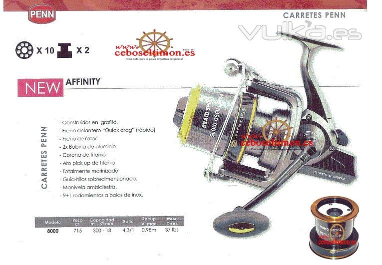www.ceboseltimon.es - Novedad carrete Surf Casting Penn Afinnity 8000 - Bobinas 2 Aluminio