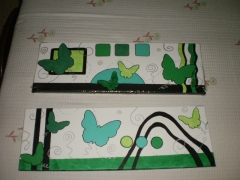 Cuadros de mariposas, el pack 14 eur. tonos verdes ideal para una habitacin.