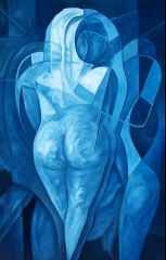 Desnudo azul oleo sobre lienzo 146x97 cm ano 2007