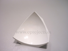 Accesorio para esquinas interiores en aluminio para salas blancas