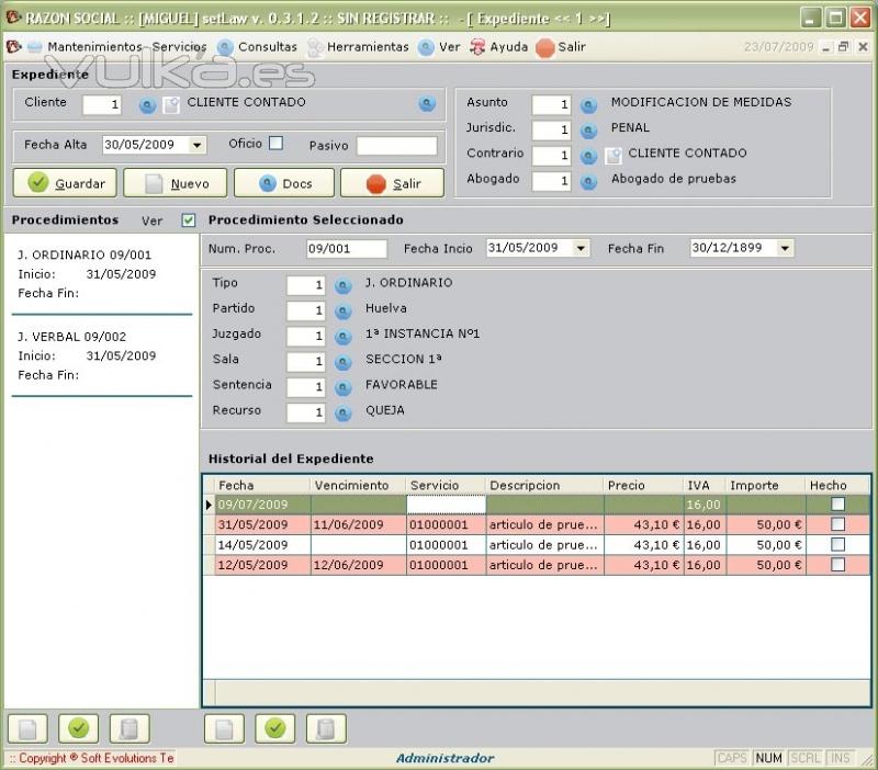 Programa para gestion de expedientes para abogados