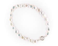 Collar de perla cultivada disco con reasa marinera de 18mm en plata 40eur (a 12 de enero 2012)