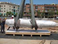 Mudanzas Eurosur realizó el traslado del mayor menhir encontrado en Cataluña.