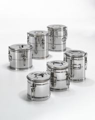 Recipientes isotérmicos cilíndricos de acero inox para sopas,caldos,guisos,etc (termos 5L a 25L)