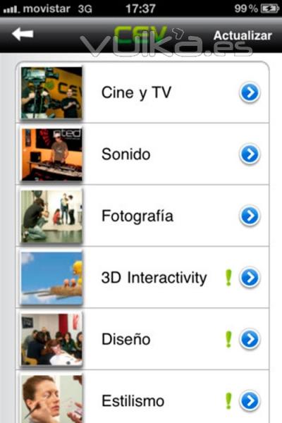 Nueva aplicación para android e iphone del centro de estudios multimedia CEV