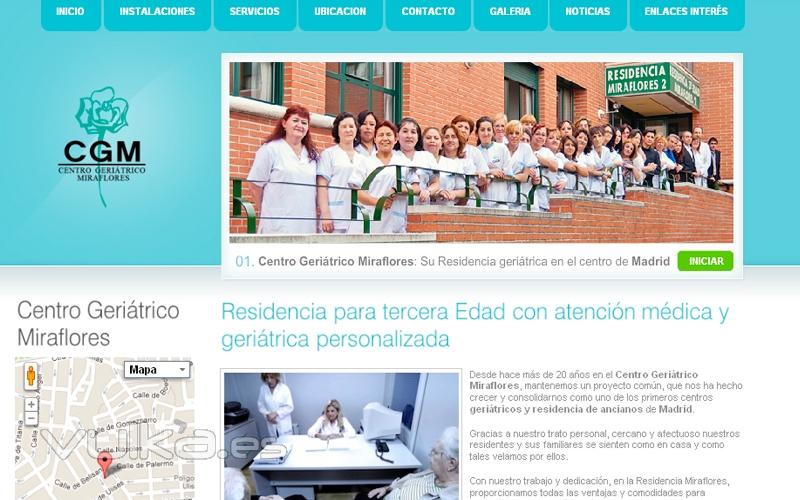Página web corporativa de la Residencia Miraflores