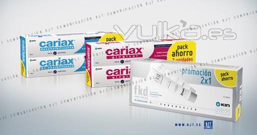 Packs promocin CARIAX y FKD BLANQUEADOR de Laboratorios KIN