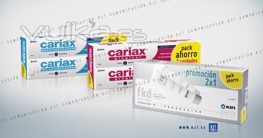 Packs de oferta de CARIAX y FKD BLANQUEADOR de Laboratorios KIN