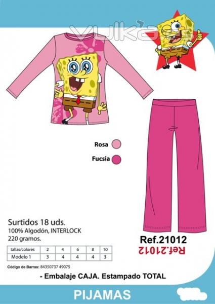 Pijama Bob Esponja Nia