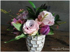 Romntico detalle floral para decoracin de mesa. mayula flores