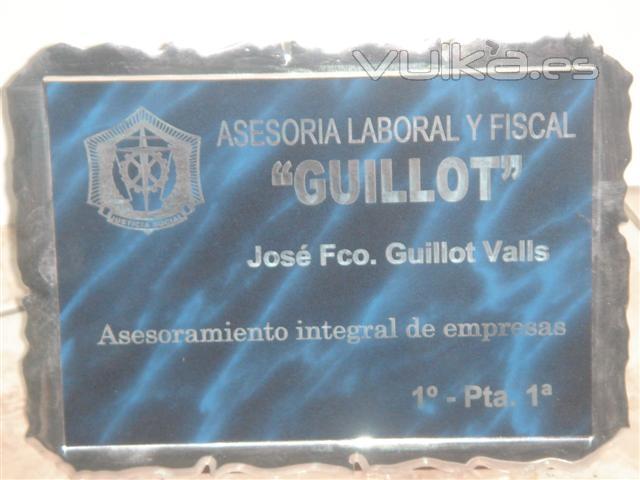 Placa gravado láser