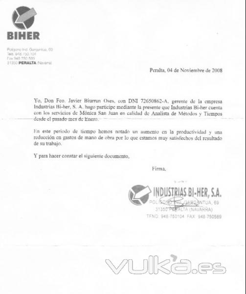 carta de recomendacion