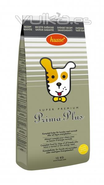 PRIMA PLUS, pienso natural adecuado para perros adultos de raza mediana o grande .