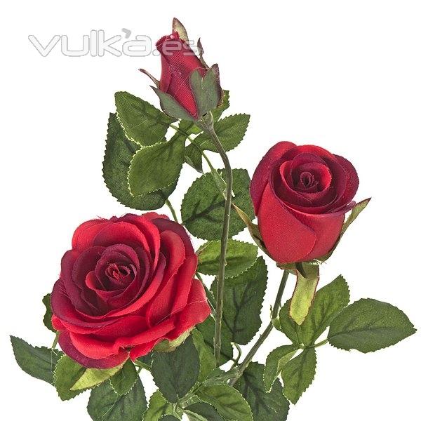 Flores artificiales. Rama rosas artificiales rojas 68 en lallimona.com