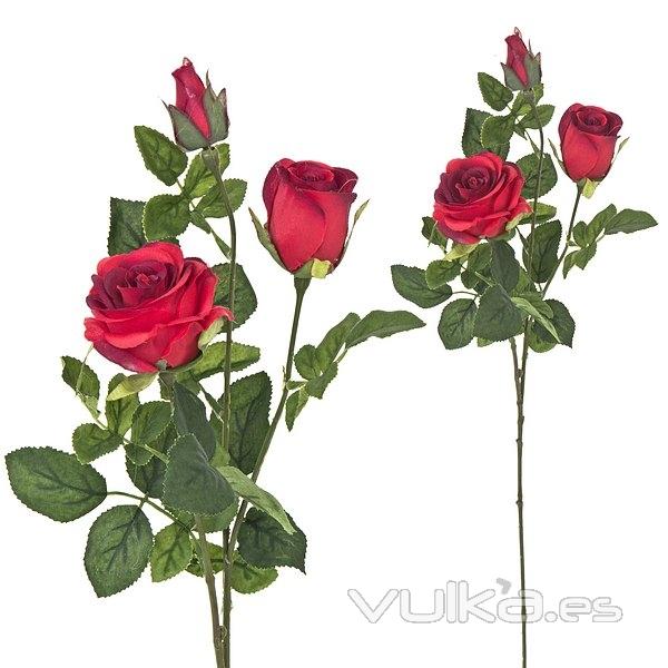 Flores artificiales. Rama rosas artificiales rojas 68 en lallimona.com (2)