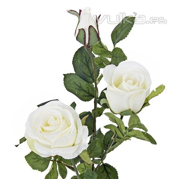 Flores artificiales. Rama rosas artificiales crema68 en lallimona.com