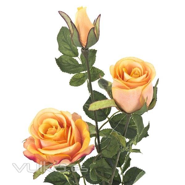 Flores artificiales. Rama rosas artificiales naranjas 68 en lallimona.com