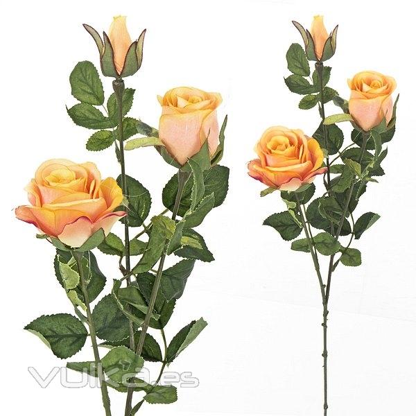 Flores artificiales. Rama rosas artificiales naranjas 68 en lallimona.com (1)