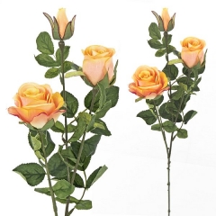 Flores artificiales rama rosas artificiales naranjas 68 en lallimonacom (1)
